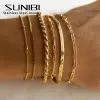 SUNIBI الكلاسيكية ثعبان سلسلة أساور للنساء الاتجاه موضة الفولاذ المقاوم للصدأ الكوبية سلسلة سوار العصرية امرأة الهدايا والمجوهرات