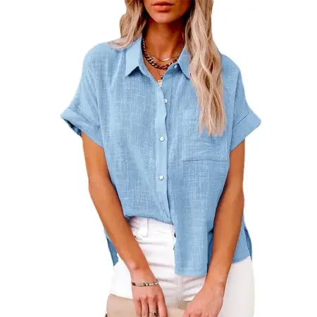 قصيرة الأكمام بلايز المحملة المرأة Blusas الصيف فضفاض السيدات تي شيرت القطن الكتان بلوزة امرأة الملابس عادية تي شيرت kamas Mujer