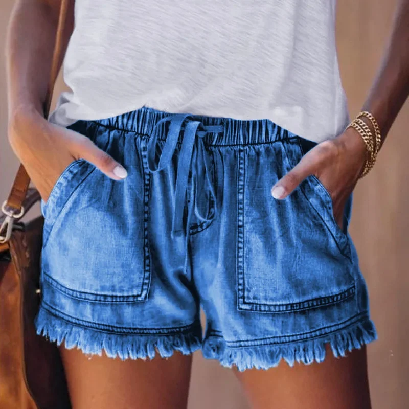 عالية الخصر السراويل الجينز حجم كبير الصيف المرأة الدنيم السراويل حجم كبير XXL للنساء سراويل قصيرة النساء حجم كبير جينس قصير - Image 5