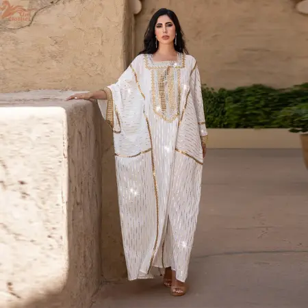 فستان نسائي إسلامي طويل بأكمام تشبه جناح الخفّاش عبايات دبي قفطان فضفاض كبايا مغربي قفطان تركيا ملابس إسلامية فيستدو